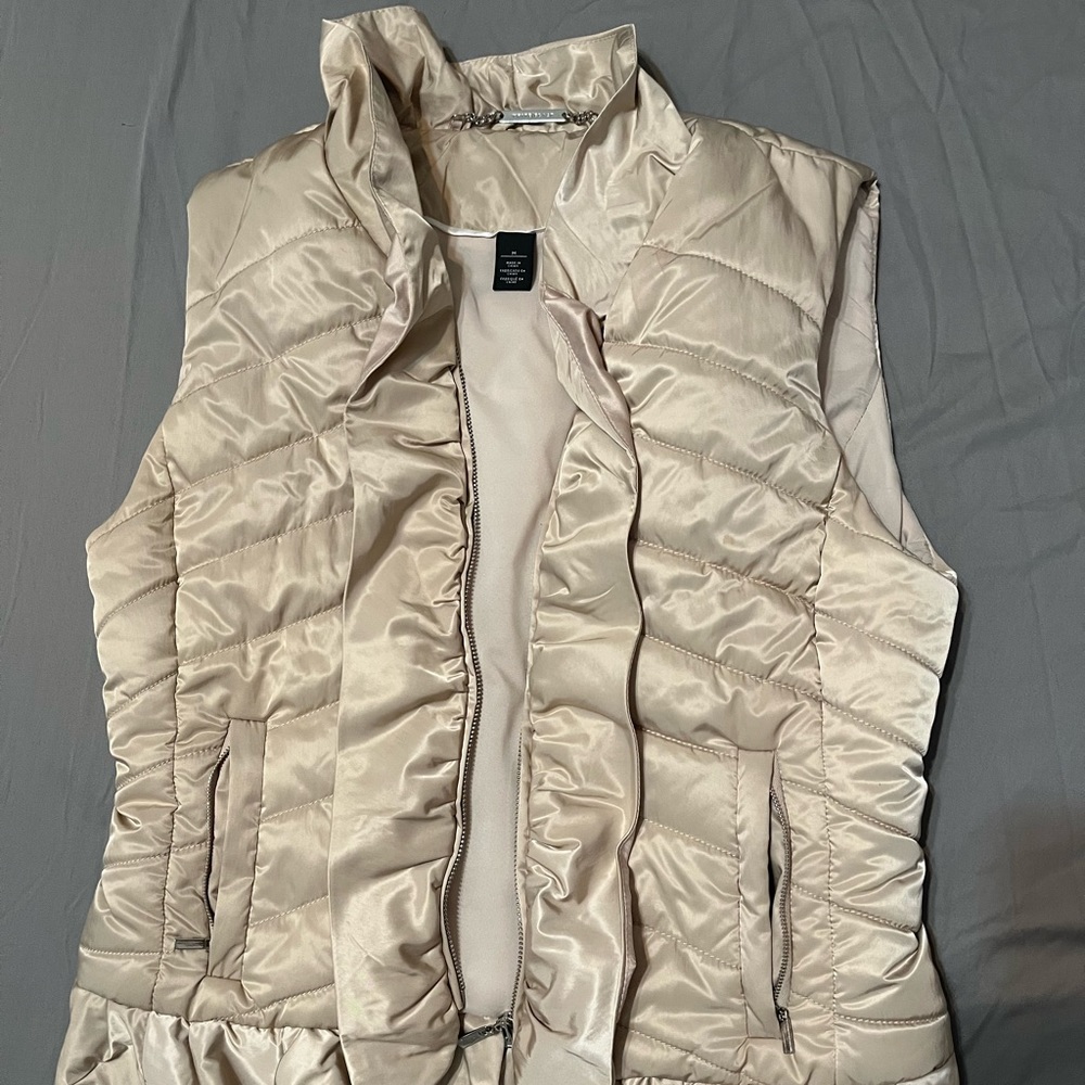 White House Black Market muted gold warm vest